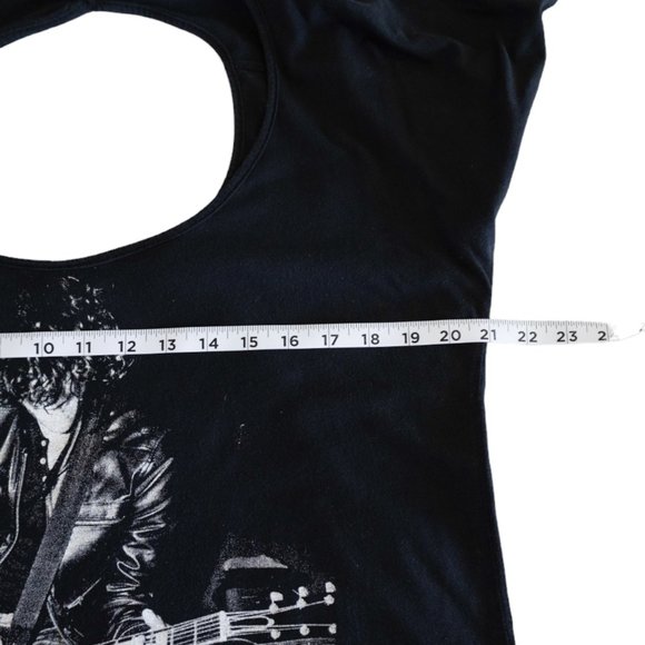 Volcom Black T-Shirt Fringe Dress Featured Artist Series Gary Copeland Guitar - Picture 6 of 10